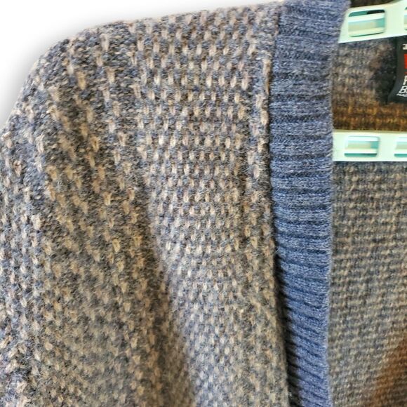 VTG 80s Robert Bruce Cardigan Sweater Mens XL USA Made Mixed Knit Grandpa Blues - Picture 4 of 11